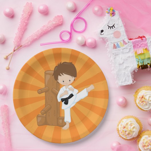 Karate Kids Pappteller (Party)