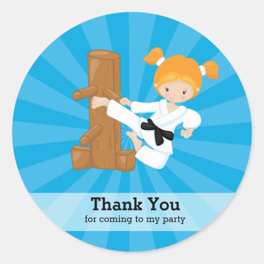 Karate kids runder aufkleber (Vorderseite)