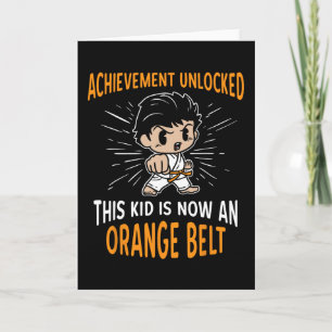 Karate-Kind Orange Gürtel Auszeichnung T-Shirt Ges Karte