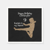 Karate-Kindergeburtstag für Schwarze und Weiße Kam Serviette (Vorderseite)