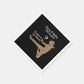 Karate-Kindergeburtstag für Schwarze und Weiße Kam Serviette (Ecke)