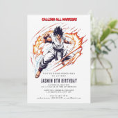 Karate Kindergeburtstag Party Einladung (Stehend Vorderseite)