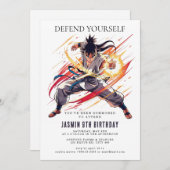 Karate Kindergeburtstag Party Einladung (Vorne/Hinten)