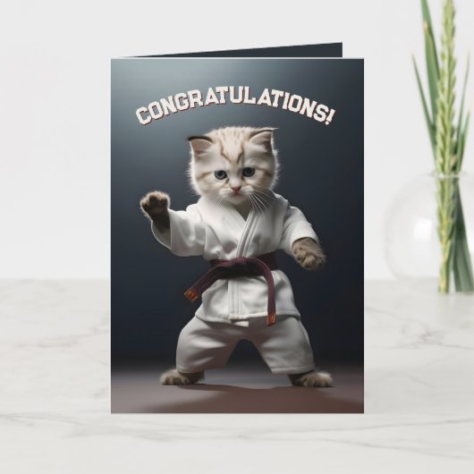Karate Kitten Dankeskarte (Vorderseite)