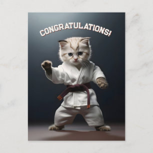 Karate Kitten Postkarte