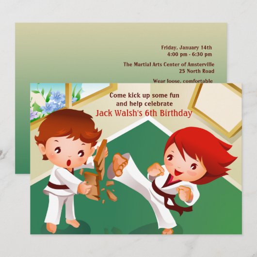 Karate-Knirps-Einladung Einladung (Vorne/Hinten)
