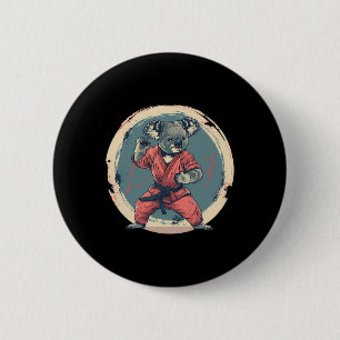 Karate-Koala-Motiv Taekwondo Jiu-Jitsu Mma Kickbox Button