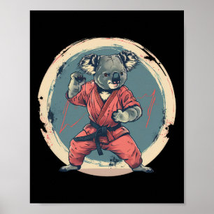 Karate-Koala-Motiv Taekwondo Jiu-Jitsu Mma Kickbox Poster