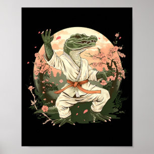 Karate Krokodil Motiv Taekwondo Jiu-Jitsu MMA Poster