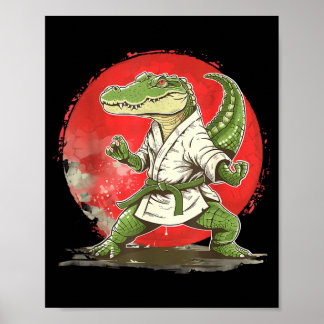 Karate Krokodil Tier MMA Taekwondo Kampfsport Poster