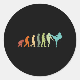 Karate Kung-Fu Evolution Kickboxer Muay Thai MMA Runder Aufkleber