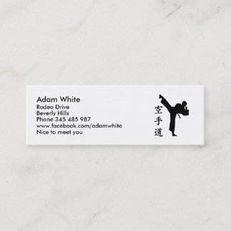 Karate Kung Fu Mini Visitenkarte