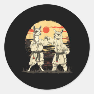 Karate Lama MMA Kampfsport Kickboxen Judo Runder Aufkleber