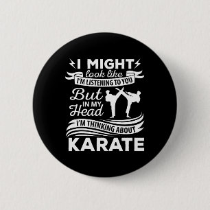 Karate-Lehrer Karateka-Schüler Kampfsportliebhaber Button