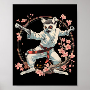 Karate Lemur Motiv Taekwondo Jiu-Jitsu MMA Poster