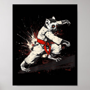 Karate Lemur Motiv Taekwondo Jiu-Jitsu MMA Poster
