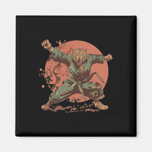 Karate-Leoparden-Motiv-Taekwondo-Jiu-Jitsu-Mma-Kic Magnet
