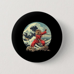Karate Löwe Wellen Mount Fuji Kickboxen Taekwondo Button