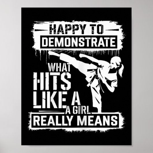 Karate-Mädchen-Empowerment-Zitat Poster (Vorne)