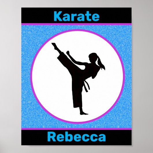 Karate Mädchen funkeln Poster (Vorne)