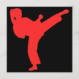 Karate-Mädchen-Geburtstags-Party Einladung