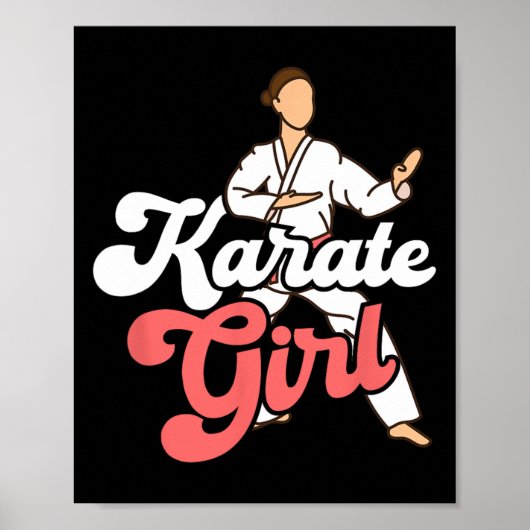 Karate Mädchen Kämpfer Selbstverteidigung Karateka Poster (Vorne)