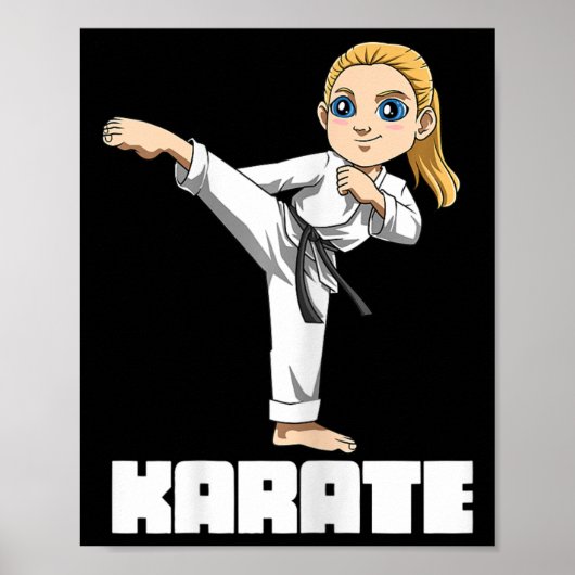 Karate Mädchen Kämpferin Poster (Vorne)