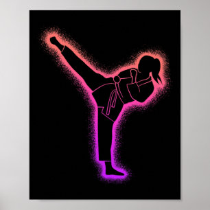 Karate Mädchen Kampfsport Frauen Mädchen Taekwondo Poster