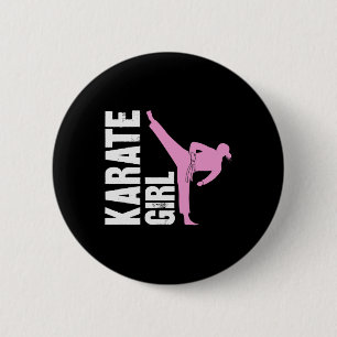 Karate-Mädchen Kampfsport Mädchen Selbstverteidigu Button