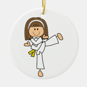 Karate-Mädchen Keramik Ornament