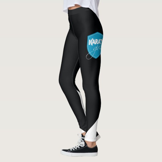 Karate-Mädchen - Leggings-Schwarzes Leggings (Links)