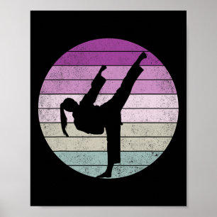 Karate-Mädchen mit Kampfsport  Poster