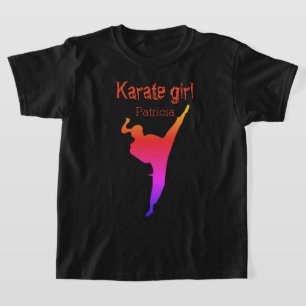 Karate-Mädchen Personalisierter Name T-Shirt