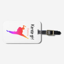 Karate-Mädchen Personalisiertes Gepäckschild Marti