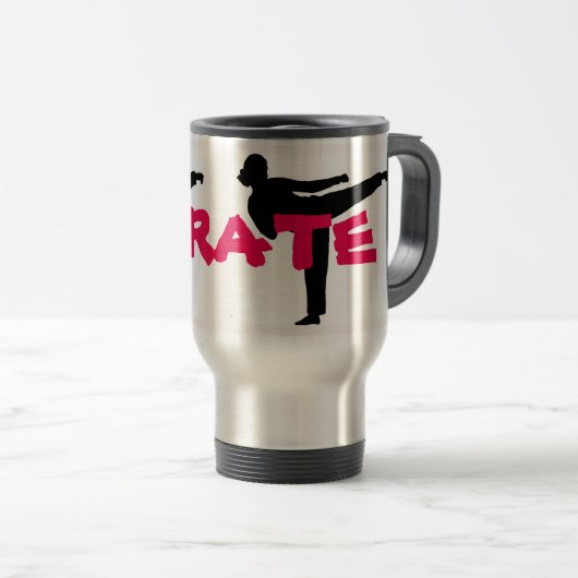 Karate-Mädchen-Reise-Tasse Reisebecher (VorderseiteRechts)