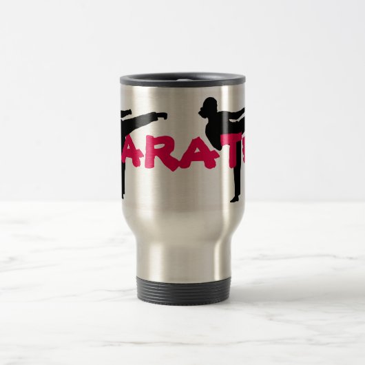 Karate-Mädchen-Reise-Tasse Reisebecher (Mittel)