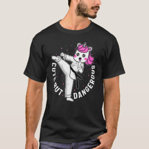 Karate-Mädchen Süß Aber Gefährliches Einhorn Kämpf T-Shirt
