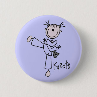 Karate-Mädchen-T-Shirts und Geschenke Button
