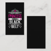 Karate-Mädchen vergessen Prinzessin Be ein Visitenkarte (Vorne/Hinten)