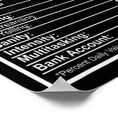 Karate-Mama Ernährungsdaten Poster (Ecke)