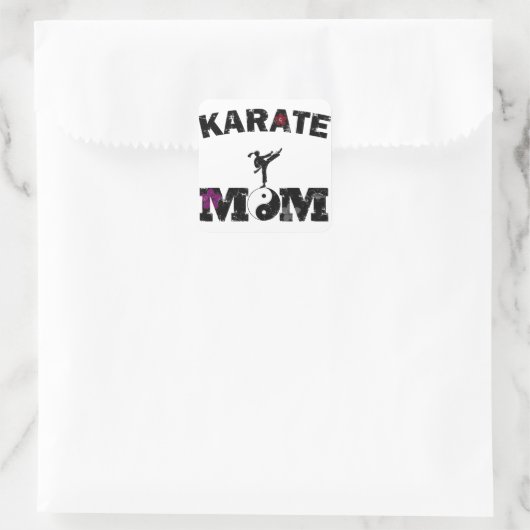 Karate MAMA Quadratischer Aufkleber (Tasche)