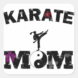 Karate MAMA Quadratischer Aufkleber