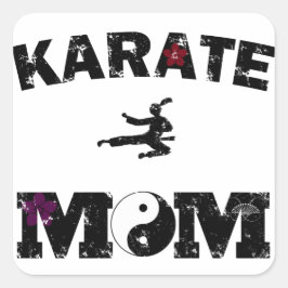 Karate MAMA Quadratischer Aufkleber