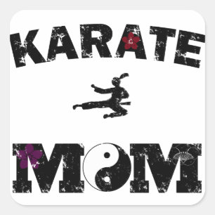 Karate MAMA Quadratischer Aufkleber