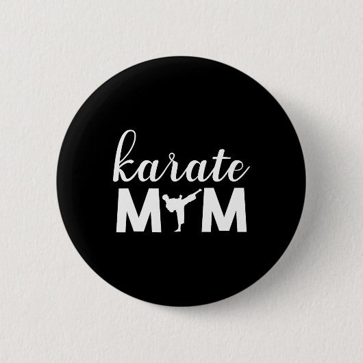 Karate Mama Son Graphic Niedlich Button (Vorderseite)