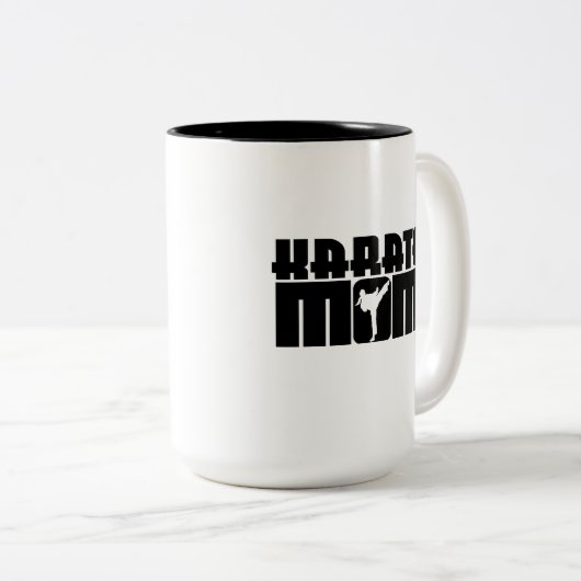 Karate Mama Zweifarbige Tasse (VorderseiteRechts)