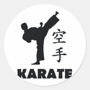 Karate-man-chinesische Symbole Runder Aufkleber