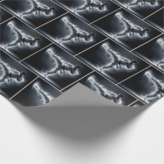 Karate Man mit Neon Energy Light Trails Geschenkpapier (Ecke)