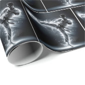 Karate Man mit Neon Energy Light Trails Geschenkpapier (Rolleneckpunkt)