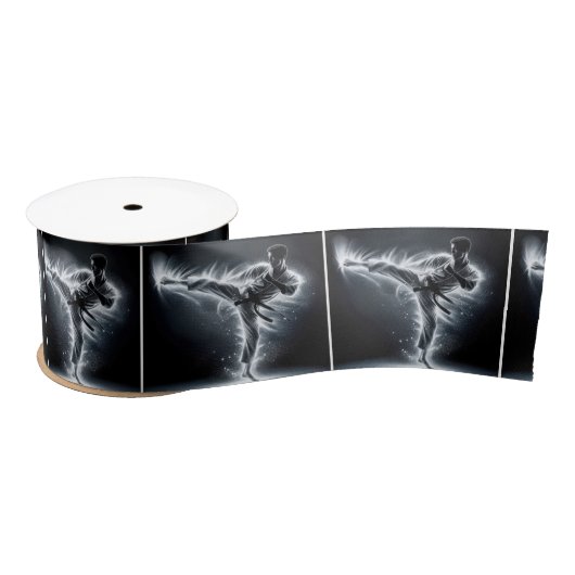 Karate Man mit Neon Energy Light Trails Satinband (Spule)